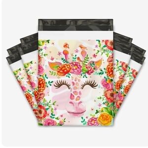 25 Count 10x 13 Poly Mailer Floral Giraffe Print Bag